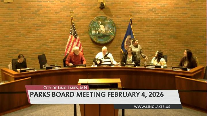 Thumbnail image for Lino Lakes Park Board Meeting 2/4/2026