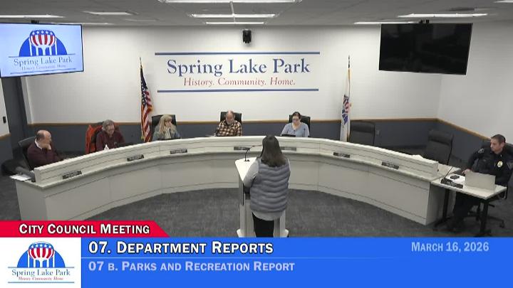 Thumbnail image for Spring Lake Park City Council Meeting 3/16/2026