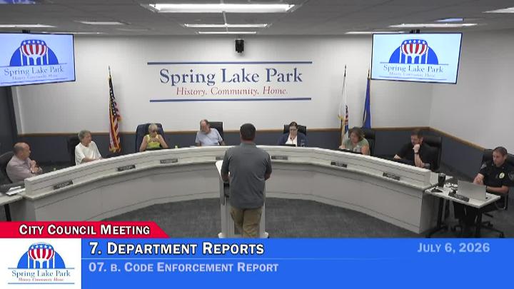 Thumbnail image for Spring Lake Park City Council Meeting 7/6/2026