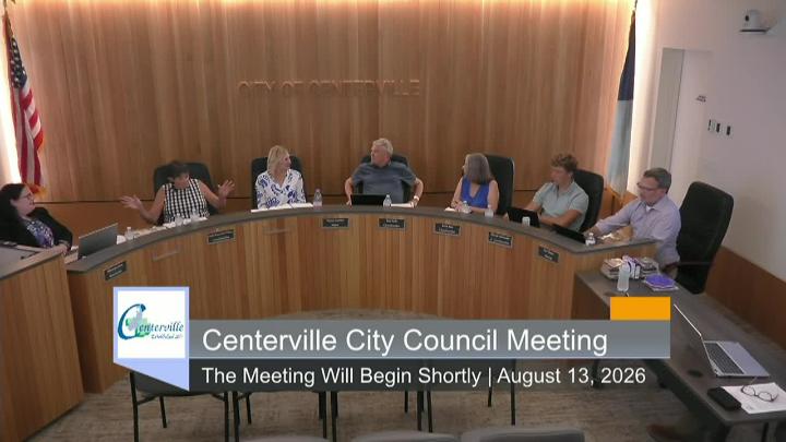 Thumbnail image for Centerville City Council Meeting 8/13/2026