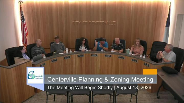 Thumbnail image for Centerville Planning and Zoning Commission Meeting 8/18/2026