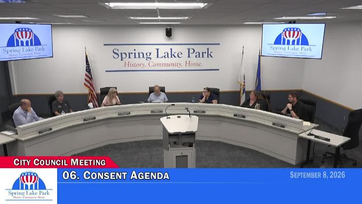 Thumbnail image for Spring Lake Park City Council Meeting 9/8/2026